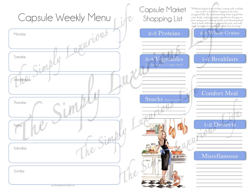 Capsule Menu Planning Notepad