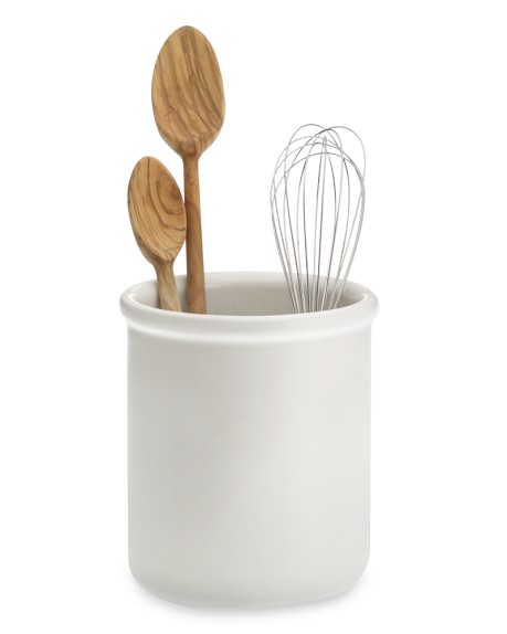 white ceramic utensil holder