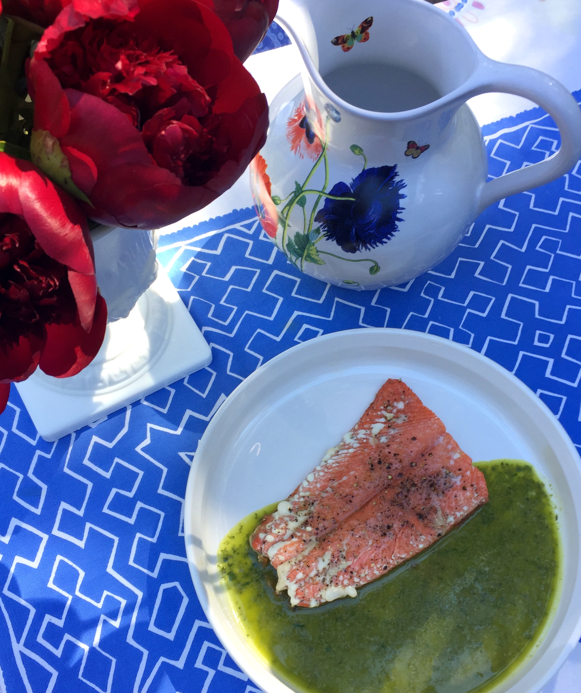 Salmon with Chive Butter Sauce