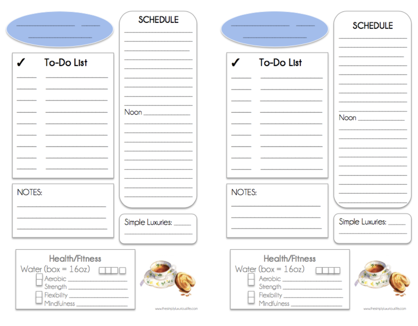 COMPACT – Tea Cup All-Inclusive Planner