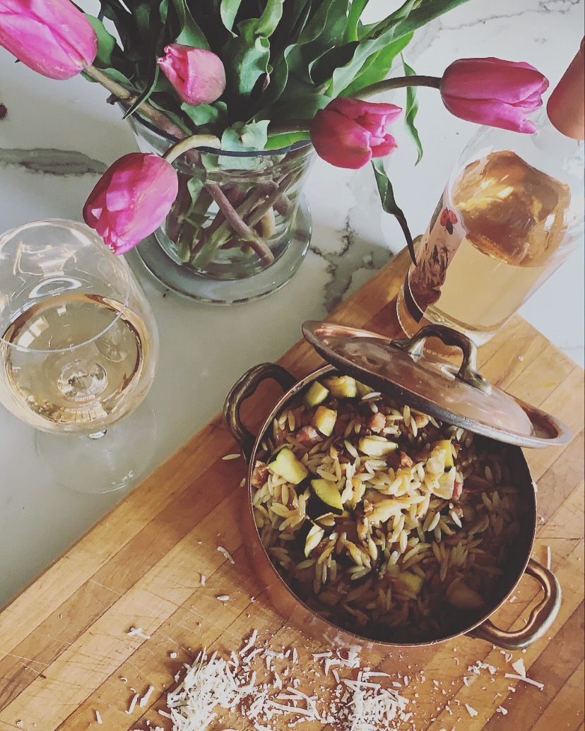 Zucchini, Pancetta Orzo w/Parmesan: A Nigel Slater Pasta Favorite for Simple Goodness during the Week or for a Casual Dinner Party