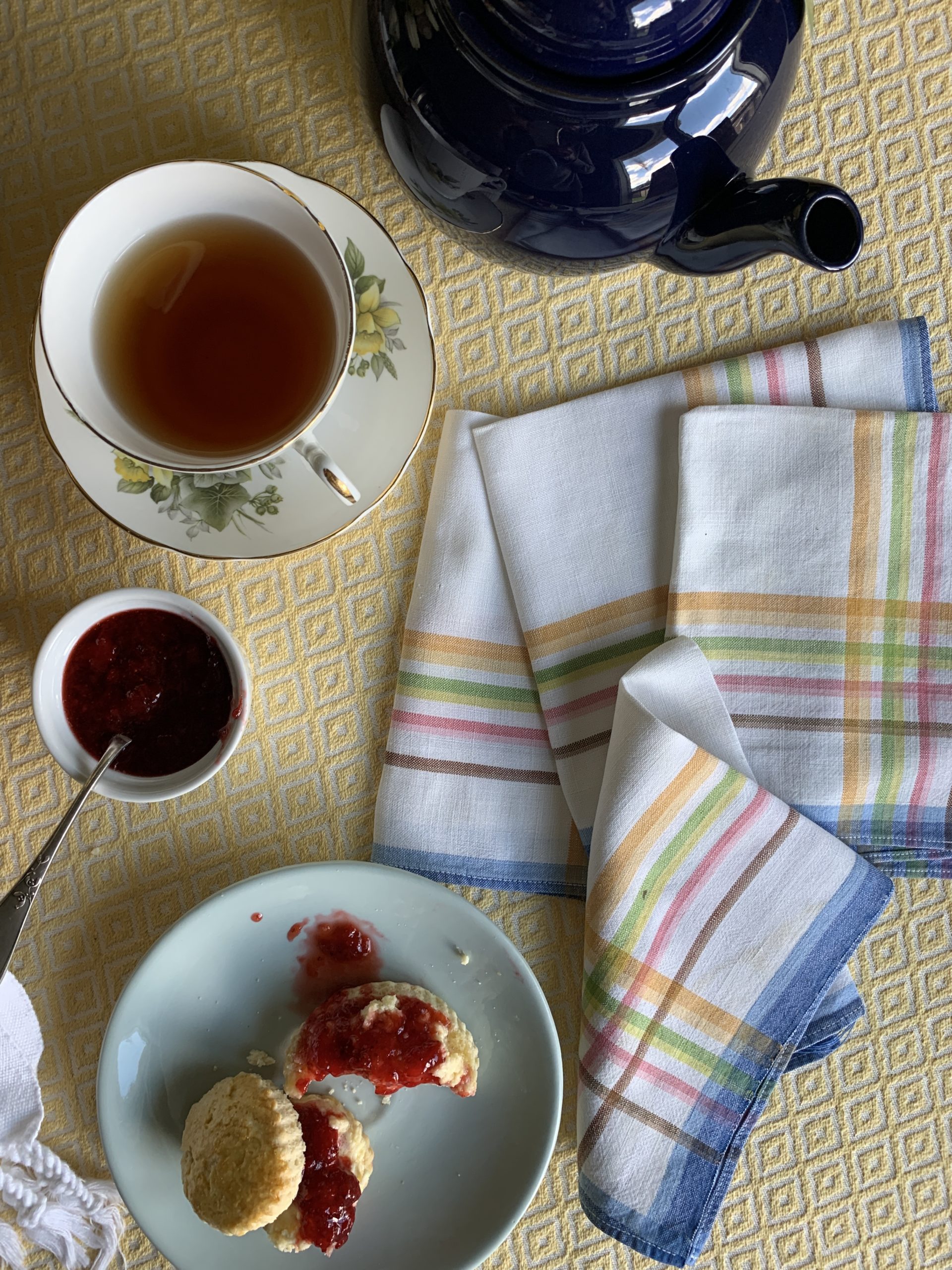 A Classic English Treat: Scones, Clotted Cream & Strawberry Jam (and always tea)
