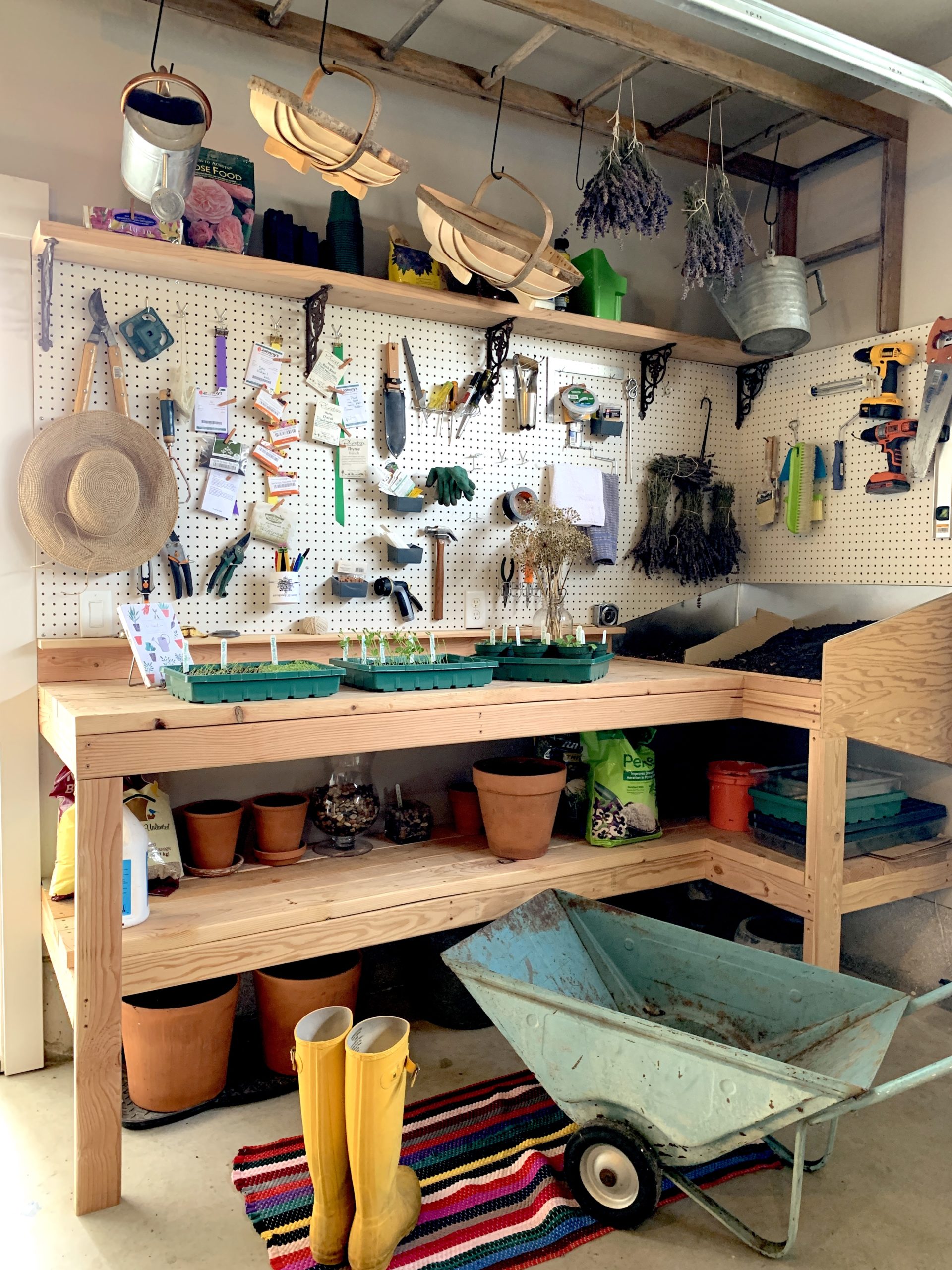 9 Ideas for Organizing an Inviting Indoor Gardener Work Space + A Tour of My Potting Table