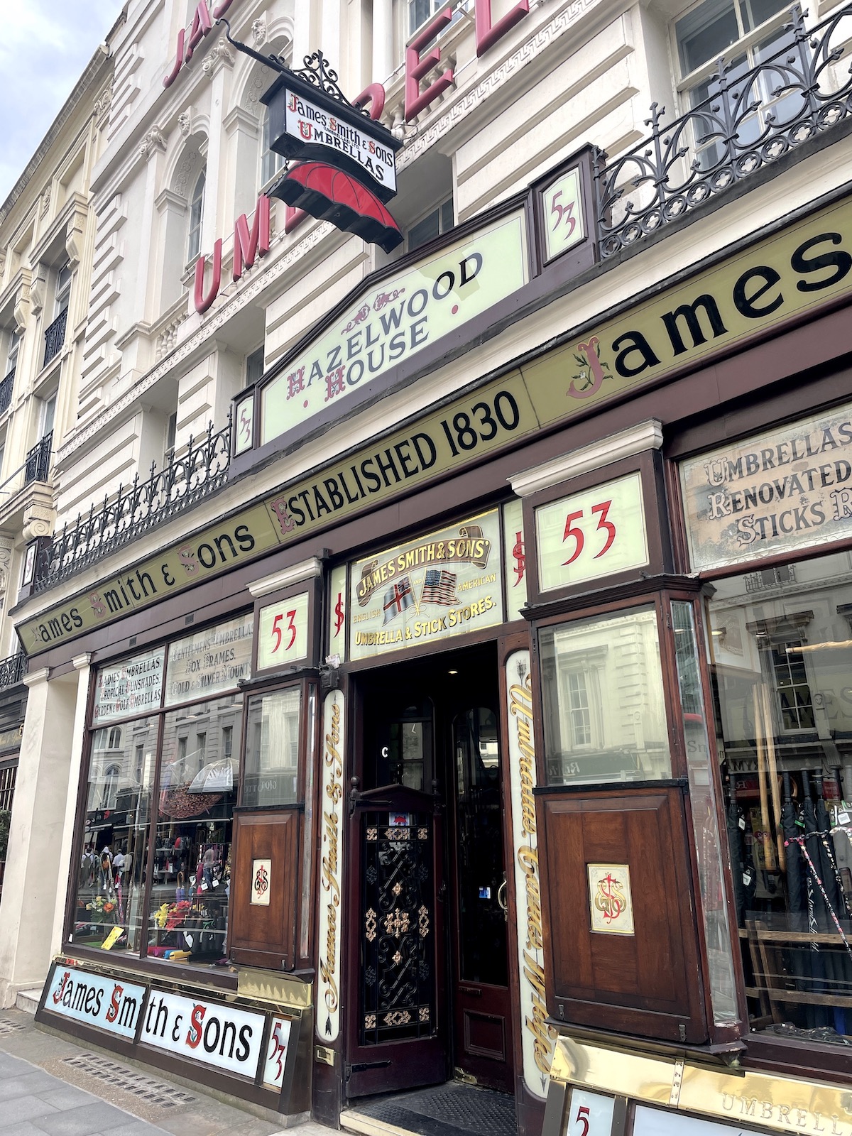 James Smith & Sons Umbrellas, a British Institution keeping customers in style and dry since 1830