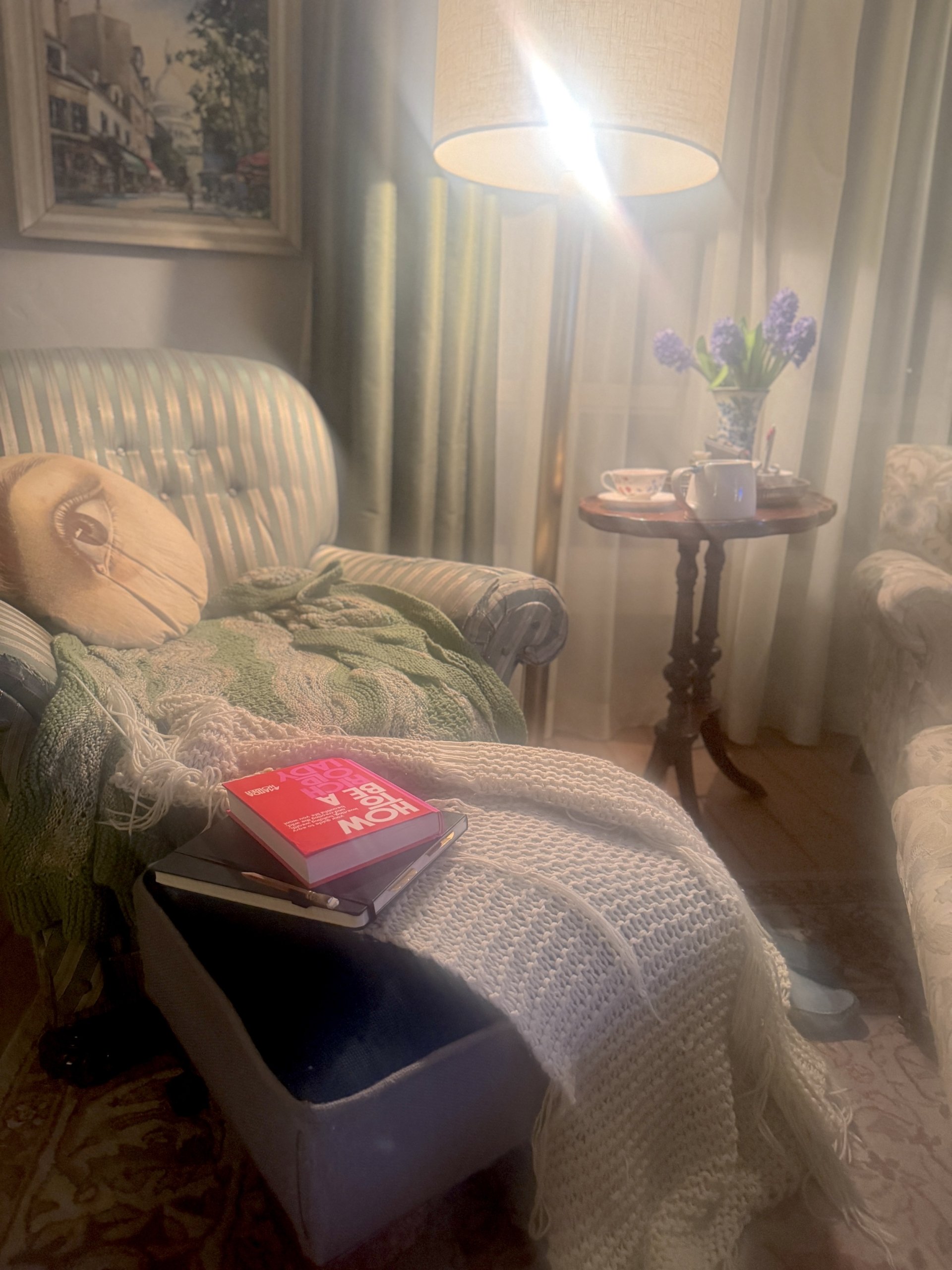 Readingnookwinterbookhyacinths