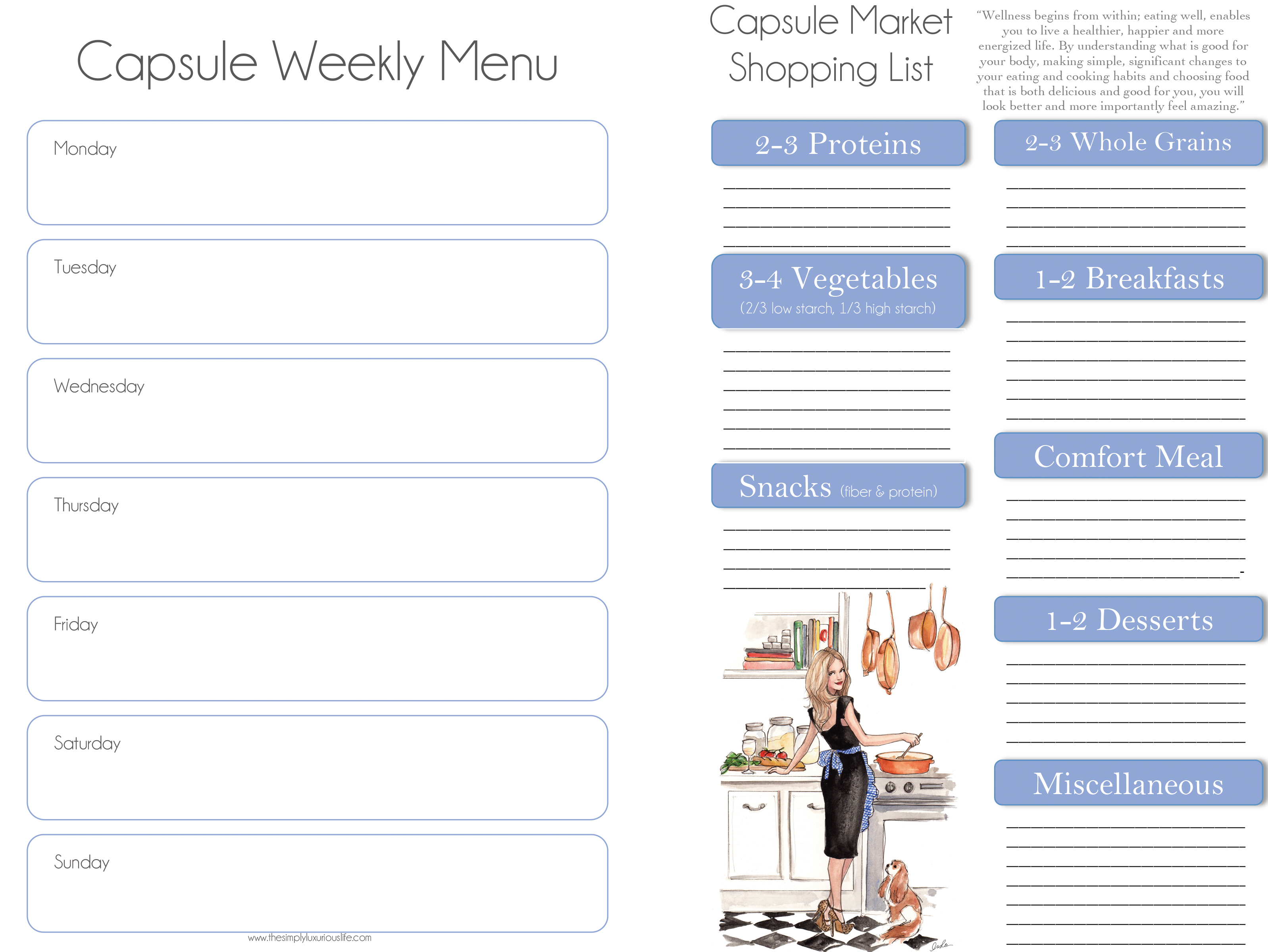 Capsule Weekly Menu: Download